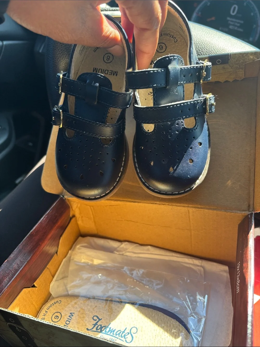 FootMates Navy Double-Buckle Mary Jane Kids Shoes